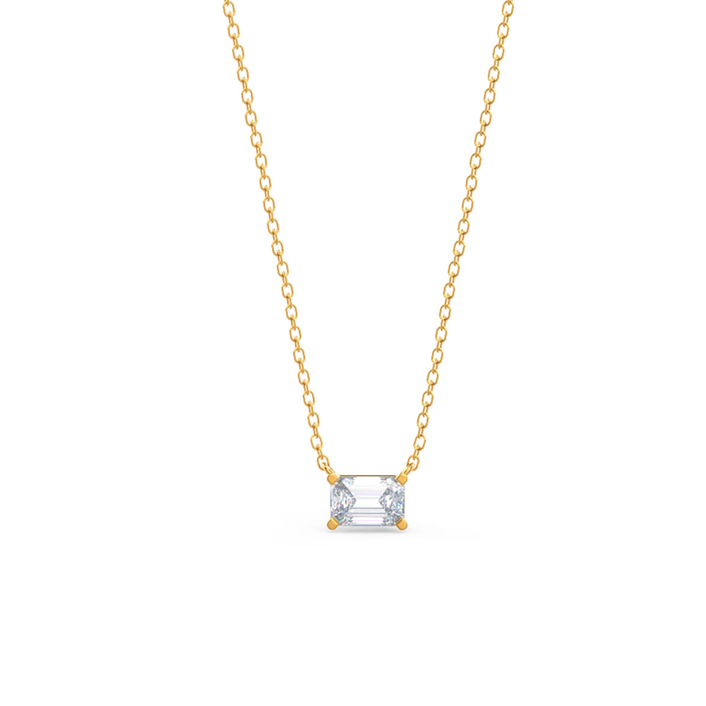 
                  
                    0.70 CT East-West Emerald Cut Moissanite Necklace With Solitaire Style
                  
                