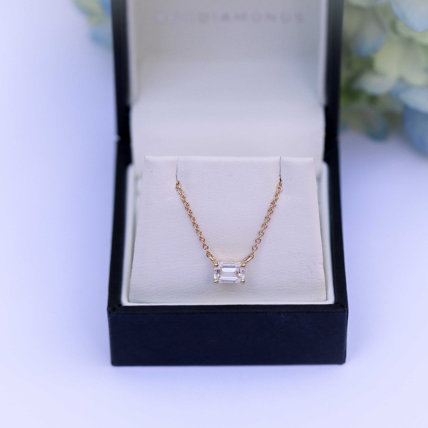 
                  
                    0.70 CT East-West Emerald Cut Moissanite Necklace With Solitaire Style
                  
                