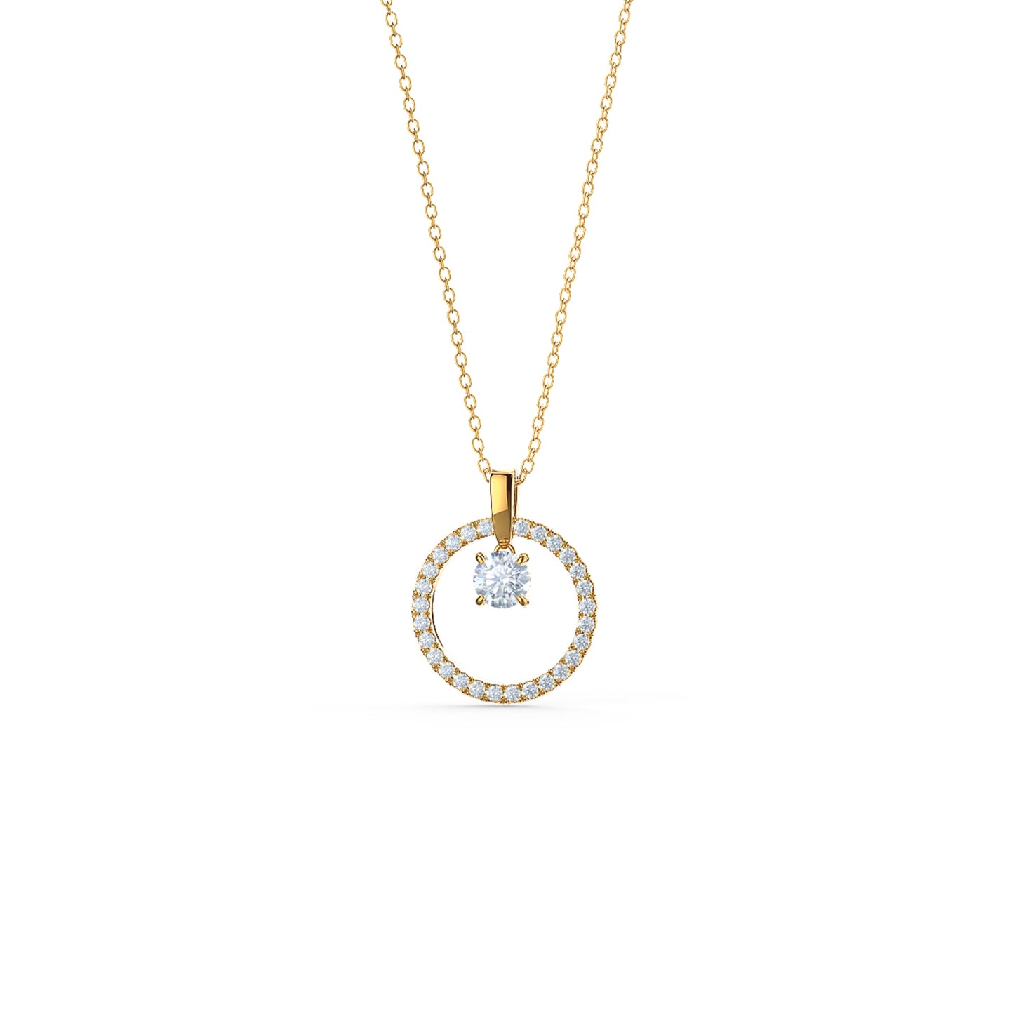 
                  
                    0.65 TCW Round Cut Moissanite Floating Open Circle Necklace
                  
                