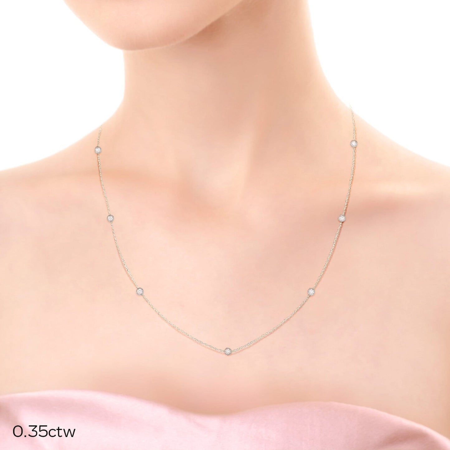 
                  
                    0.35 TCW Floating Round Cut Moissanite Necklace With Bezel Style
                  
                