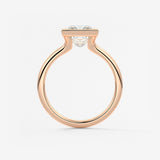 Princess Half Bezel Lab Grown Diamond Engagement Ring