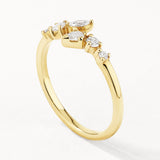 0.28 TCW Multi Stones Moissanite Open Shank Wedding Band
