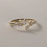 0.28 TCW Multi Stones Moissanite Open Shank Wedding Band