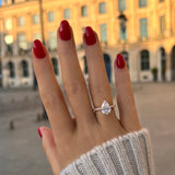 2 CT Pear Cut Pave CVD F/VS1 Diamond Engagement Ring 13