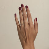 0.26 TCW Round and Baguette Curved Lab Grown Diamond Wedding Band