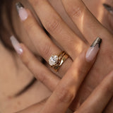 0.12 TCW Round Curved Lab Grown Diamond Wedding Band