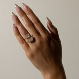 3.7 TCW Oval and Asscher Toi Et Moi Lab Grown Diamond Engagement Ring