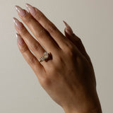 3.7 TCW Oval and Asscher Toi Et Moi Lab Grown Diamond Engagement Ring