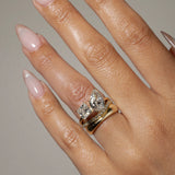 3.7 TCW Pear and Princess Toi Et Moi Lab Grown Diamond Engagement Ring