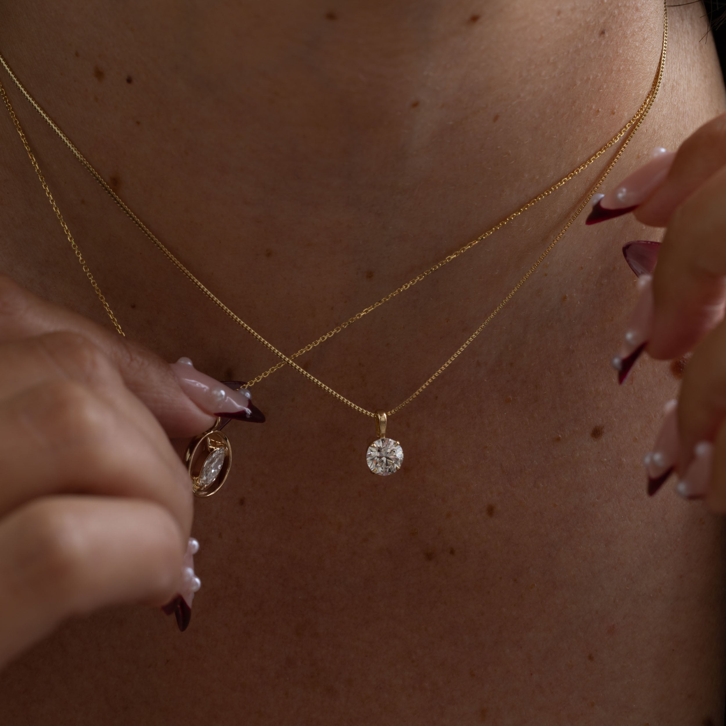 1.0 CT Round Solitaire Lab Grown Diamond Necklace