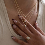 0.33 CT Round Bezel Solitaire Lab Grown Diamond Necklace