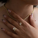 0.75 CT Oval Bezel Solitaire Lab Grown Diamond Necklace