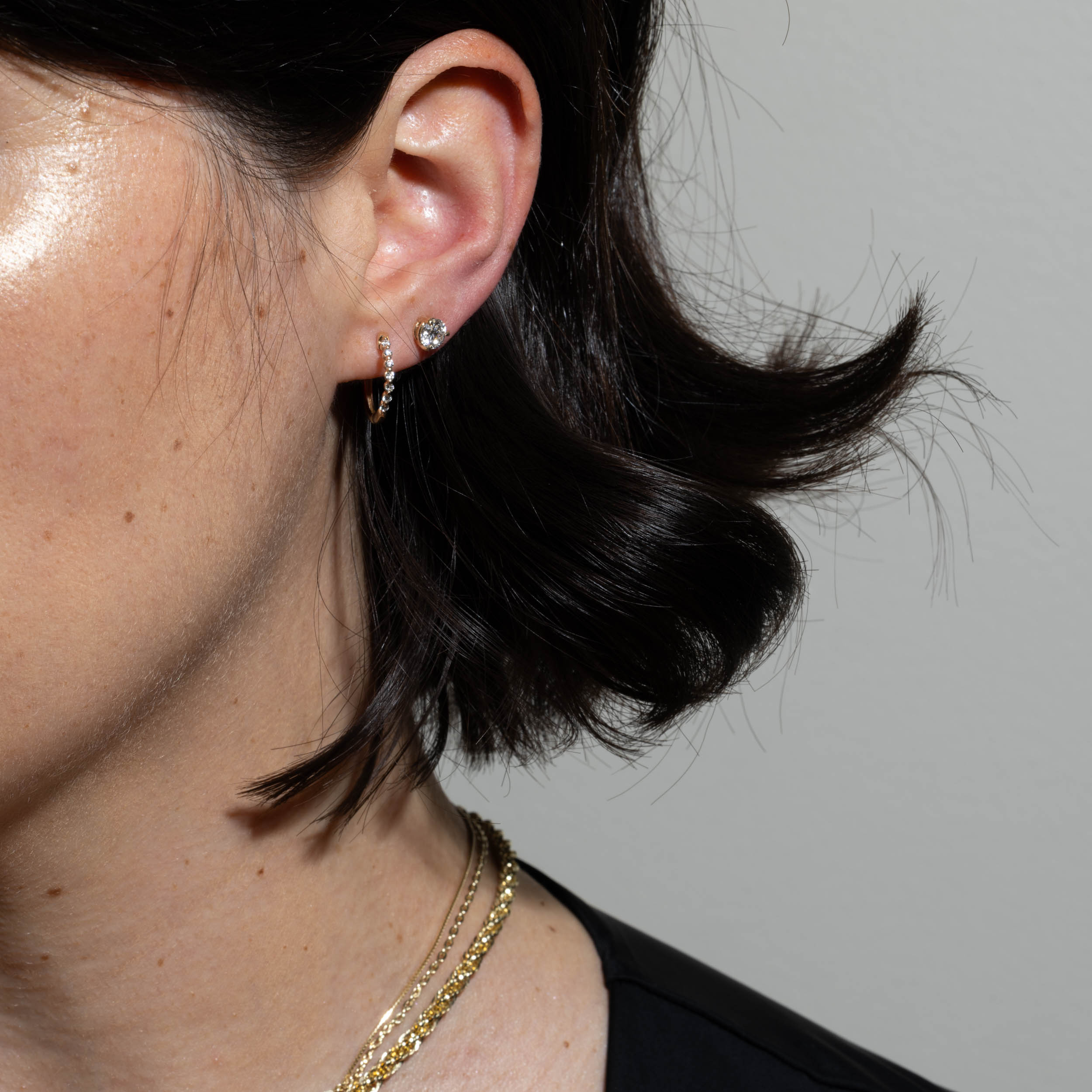 0.2 TCW Round Lab Grown Diamond Huggies Earrings