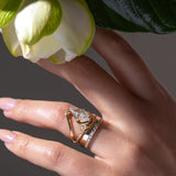 2 CT Marquise Swirl Lab Grown Diamond Engagement Ring