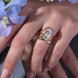 2.45 CT Oval Swirl Lab Grown Diamond Engagement Ring