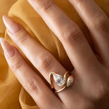 2.2 CT Pear Swirl Lab Grown Diamond Engagement Ring