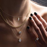1.45 CT Round Bezel Solitaire Lab Grown Diamond Necklace