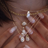 1.0 CT Pear Bezel Solitaire Lab Grown Diamond Necklace