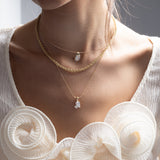 1.8 CT Pear and Oval Two Stone Lab Grown Diamond Necklace