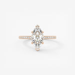 Marquise Hidden Halo Pave Lab Grown Diamond Engagement Ring