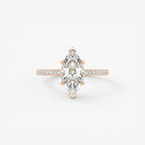 Marquise Hidden Halo Pave Lab Grown Diamond Engagement Ring