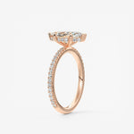 Marquise Hidden Halo Pave Lab Grown Diamond Engagement Ring