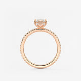 Marquise Hidden Halo Pave Lab Grown Diamond Engagement Ring