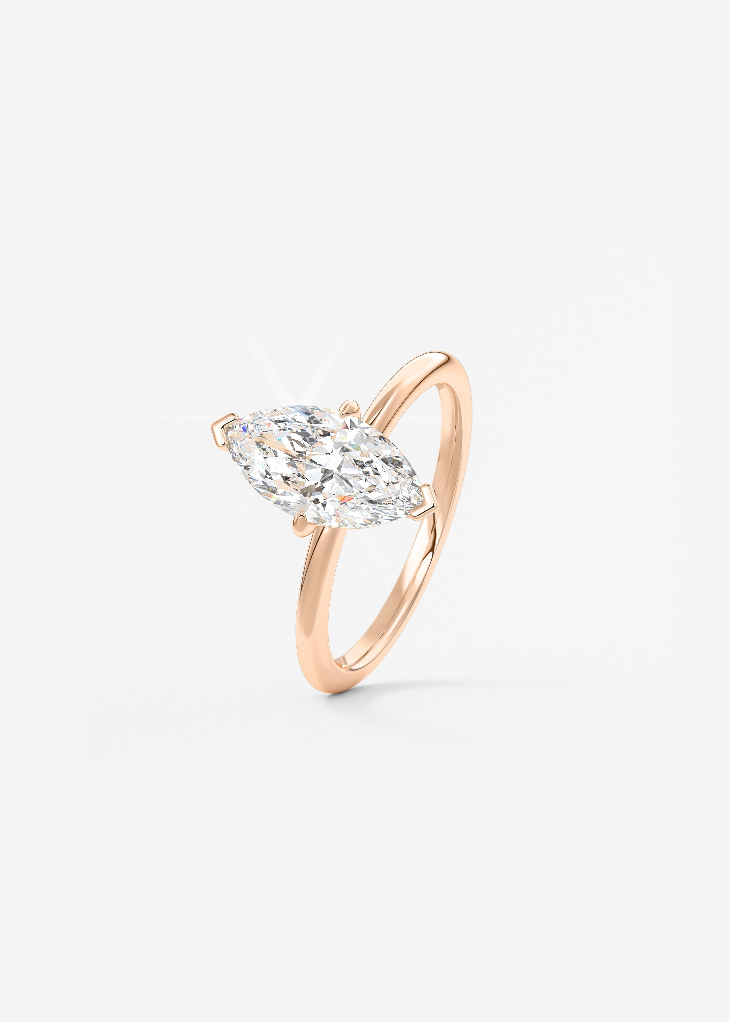 Marquise Solitaire Lab Grown Diamond Engagement Ring