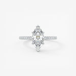 Marquise Hidden Halo Pave Lab Grown Diamond Engagement Ring