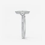 Marquise Hidden Halo Pave Lab Grown Diamond Engagement Ring