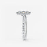 Marquise Hidden Halo Pave Lab Grown Diamond Engagement Ring