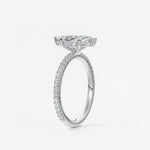 Marquise Hidden Halo Pave Lab Grown Diamond Engagement Ring