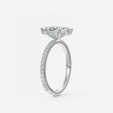 Marquise Hidden Halo Pave Lab Grown Diamond Engagement Ring