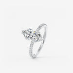 Marquise Hidden Halo Pave Lab Grown Diamond Engagement Ring