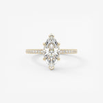 Marquise Hidden Halo Pave Lab Grown Diamond Engagement Ring