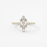 Marquise Hidden Halo Pave Lab Grown Diamond Engagement Ring