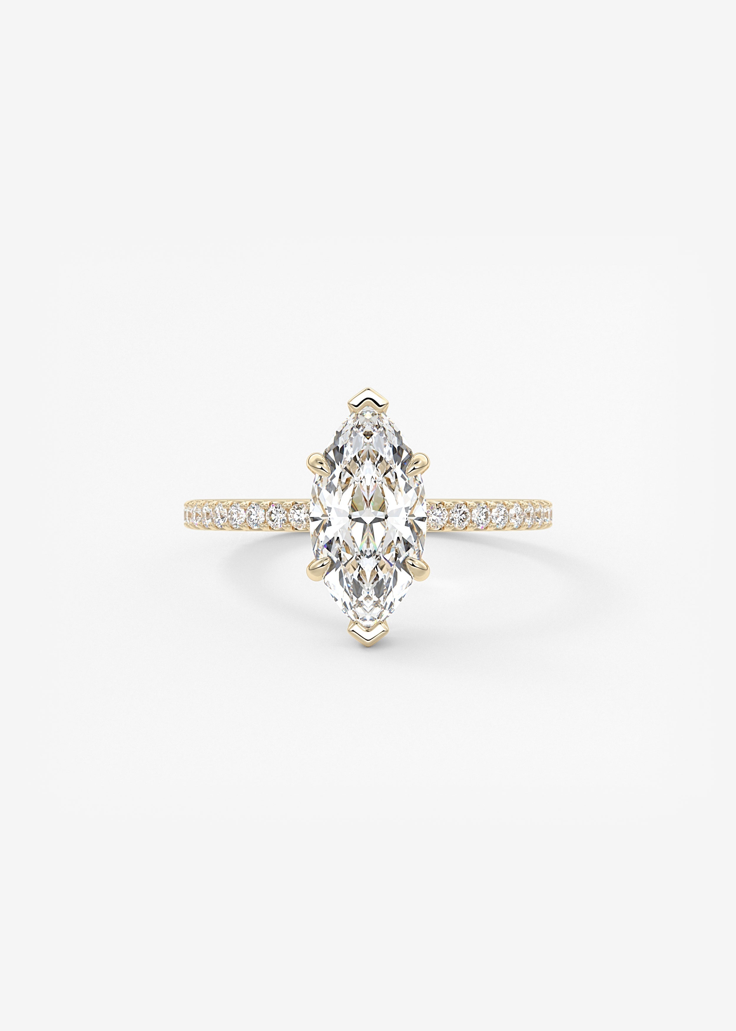 Marquise Hidden Halo Pave Lab Grown Diamond Engagement Ring
