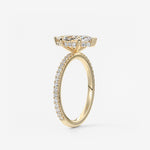 Marquise Hidden Halo Pave Lab Grown Diamond Engagement Ring