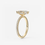 Marquise Hidden Halo Pave Lab Grown Diamond Engagement Ring