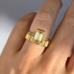 Emerald Half Bezel Lab Grown Diamond Engagement Ring