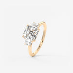Asscher Three Stone Lab Grown Diamond Engagement Ring