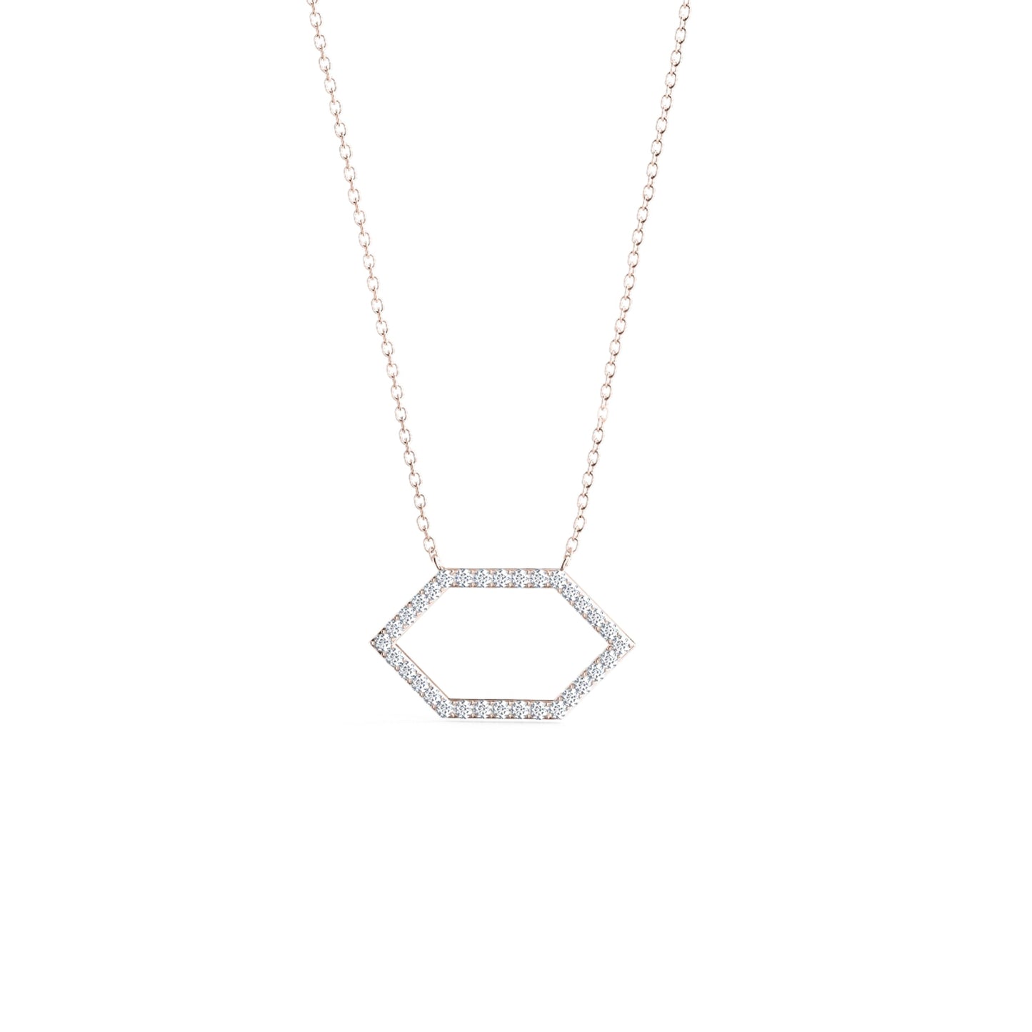 
                  
                    0.15 TCW Round Cut Moissanite Necklace With Open Hexagon Style
                  
                