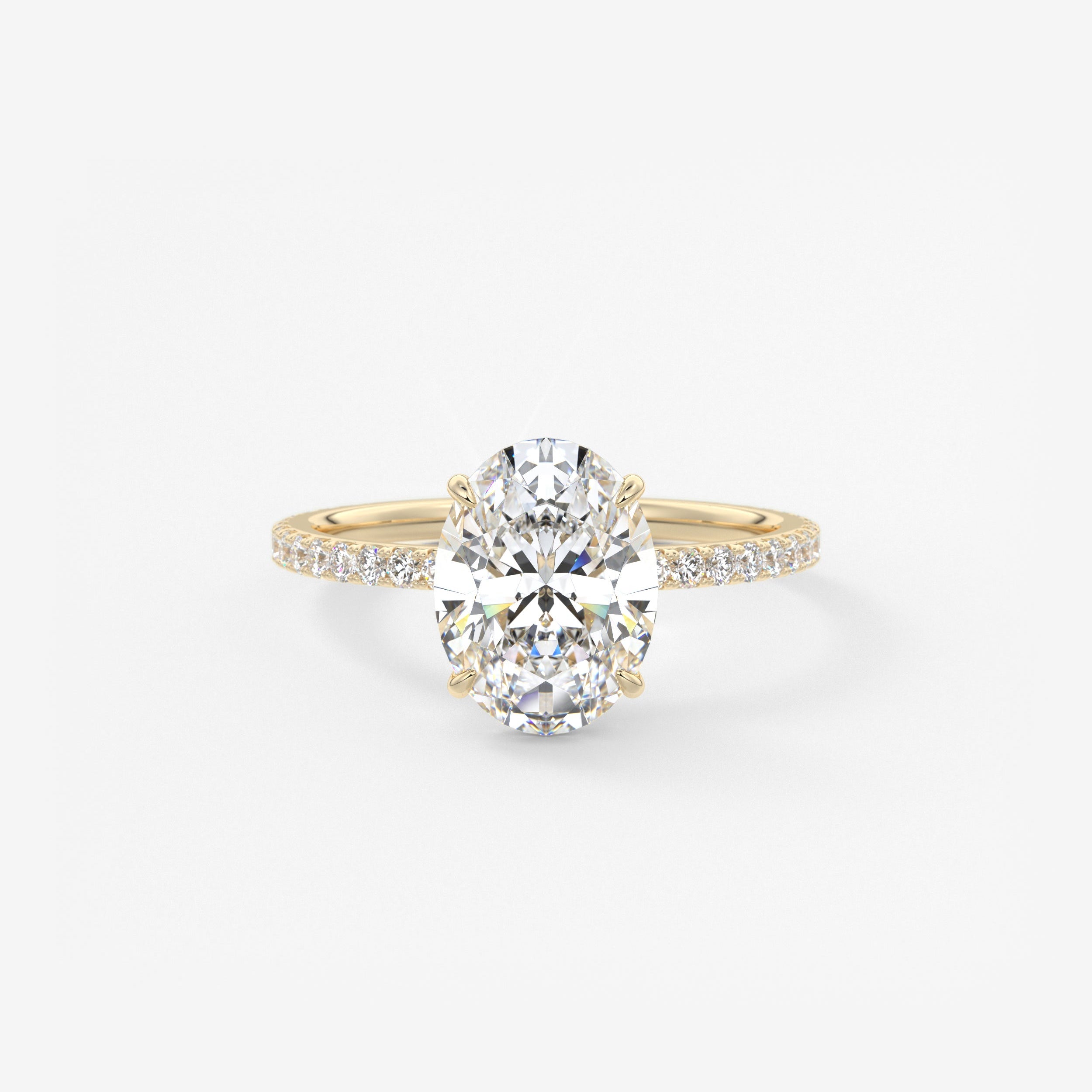 Oval Pave Lab Grown Diamond Engagement Ring