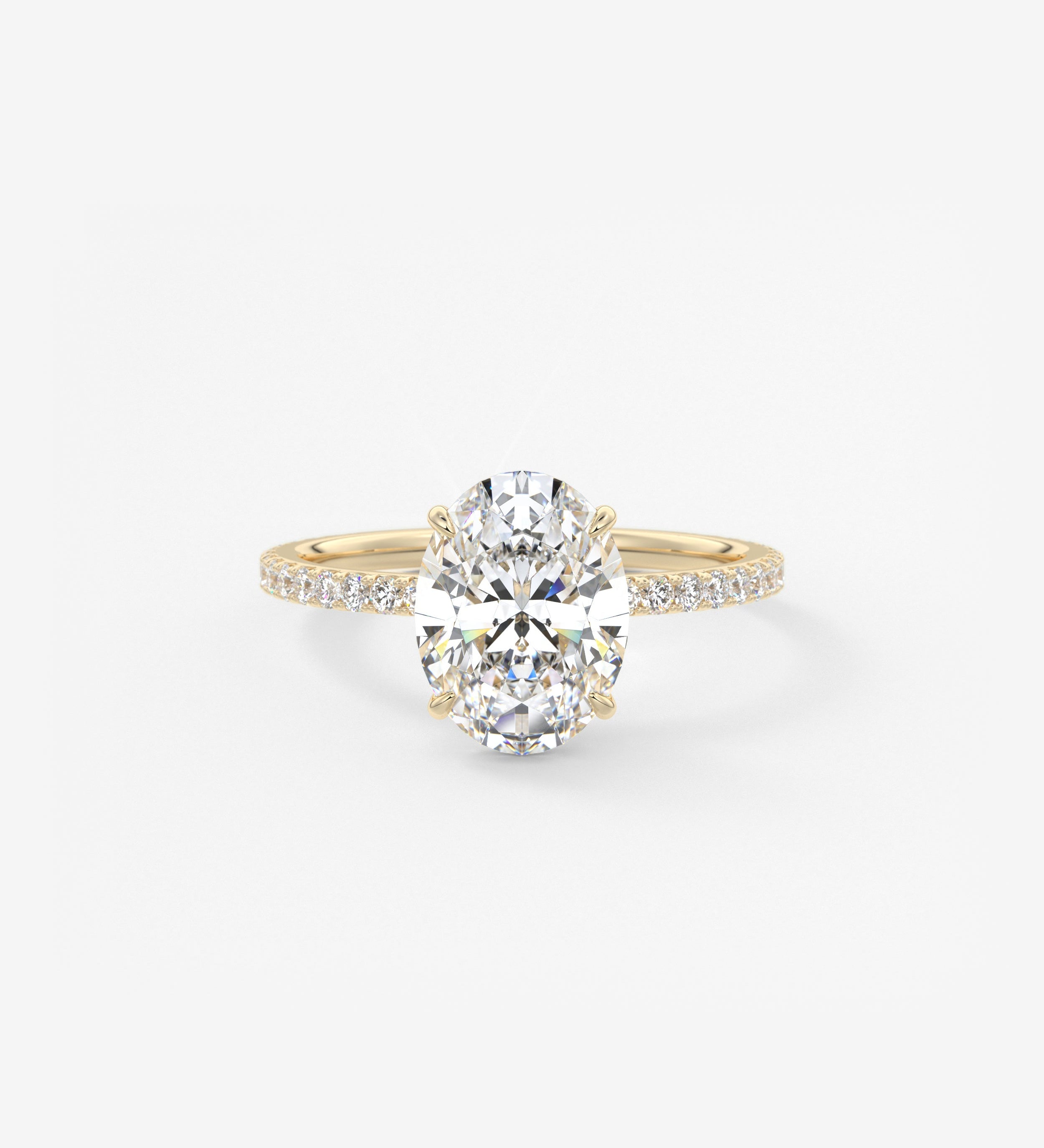 Oval Pave Lab Grown Diamond Engagement Ring