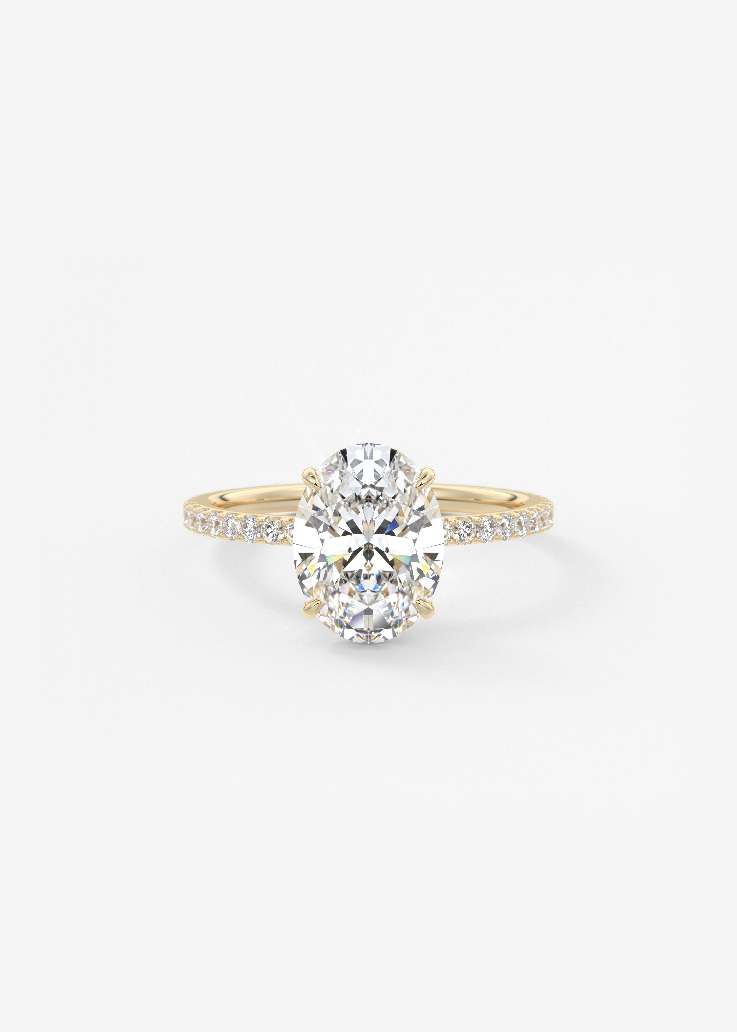 Oval Pave Lab Grown Diamond Engagement Ring