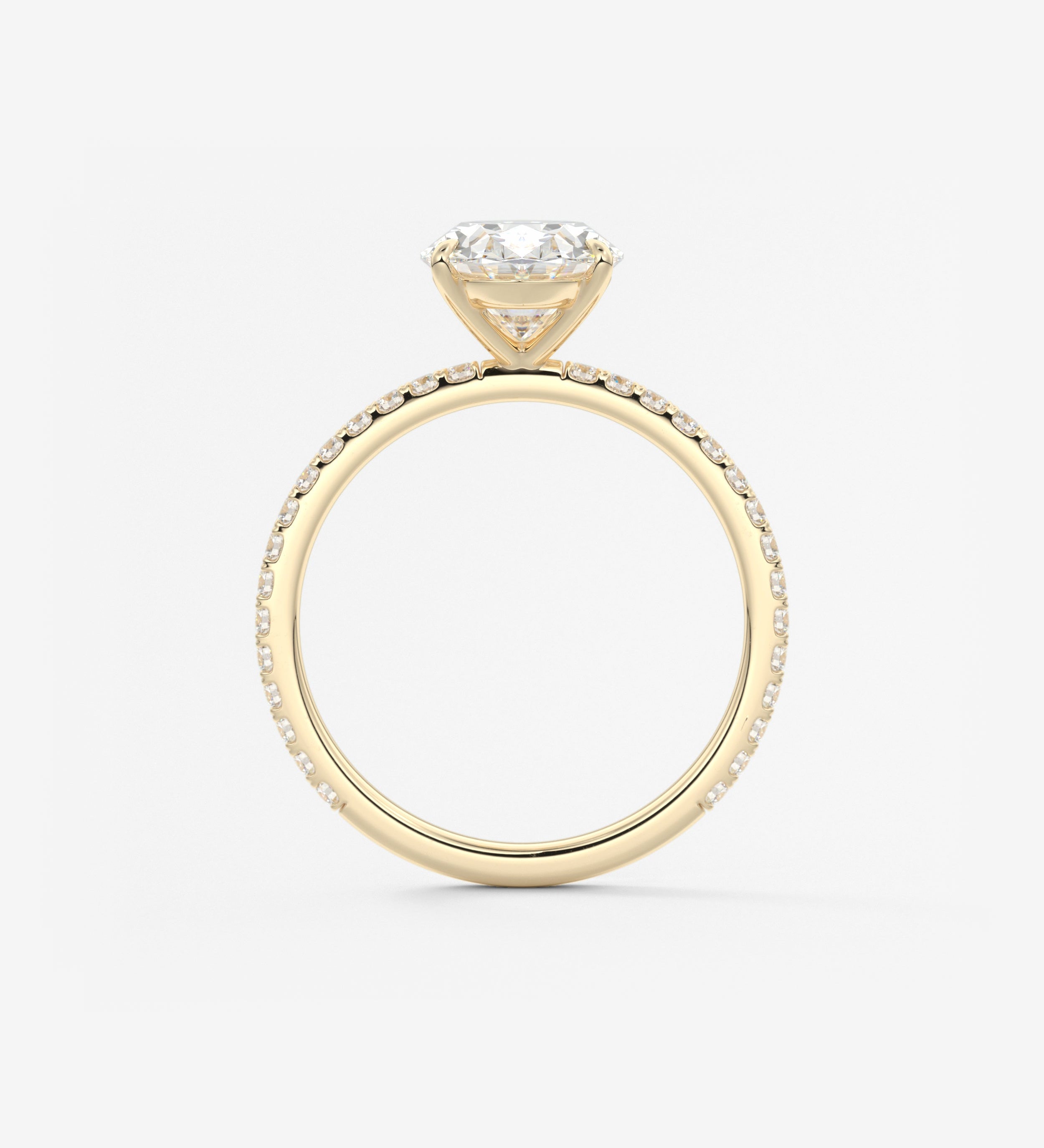 Oval Pave Lab Grown Diamond Engagement Ring