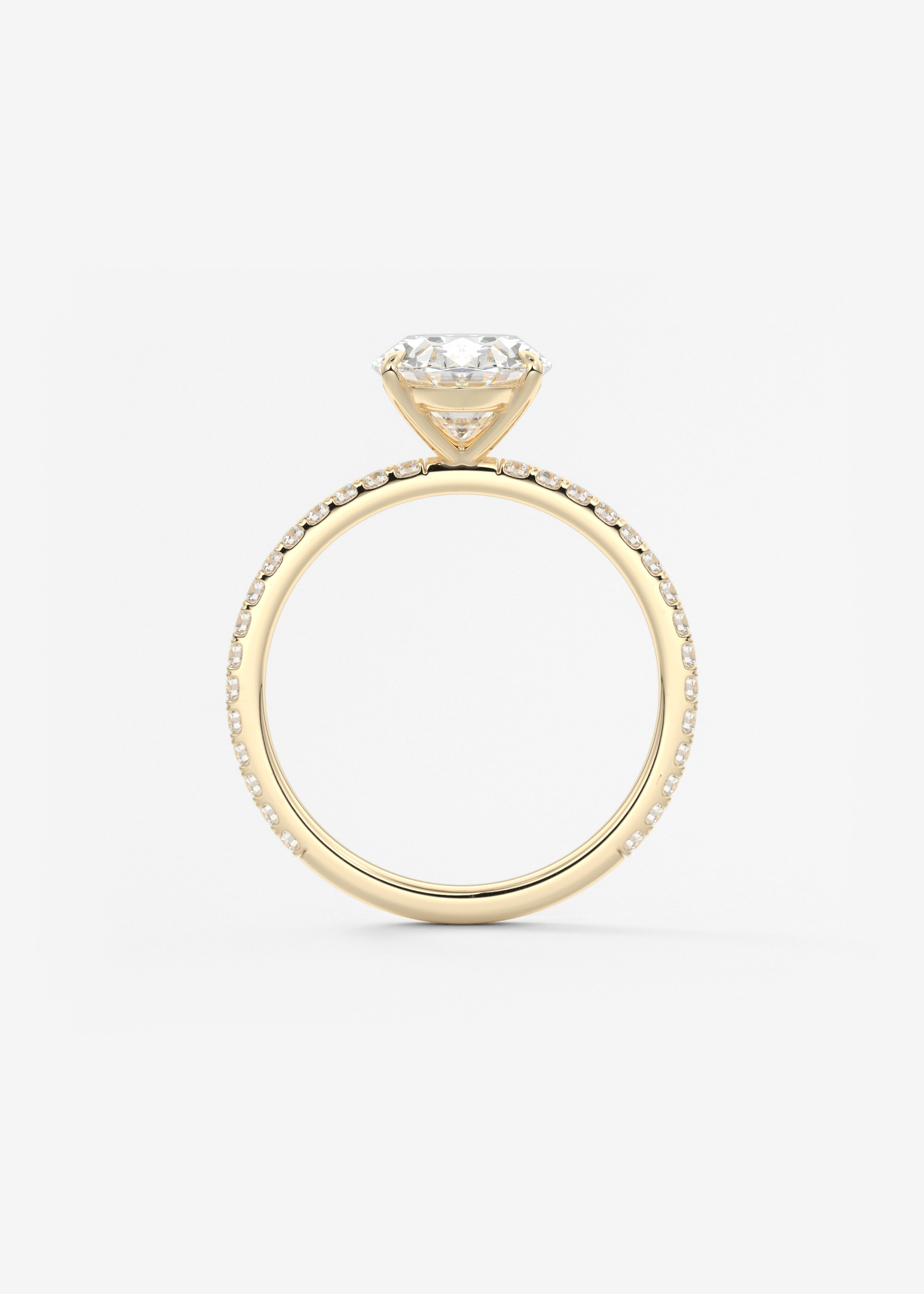 Oval Pave Lab Grown Diamond Engagement Ring