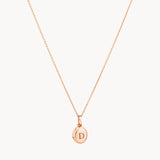 Engraved Oval Shaped Photo Pendant Necklace