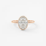 Oval Bezel/ Split Shank Lab Grown Diamond Engagement Ring
