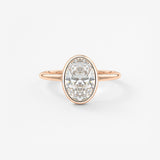 Oval Bezel/ Split Shank Lab Grown Diamond Engagement Ring